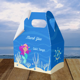 Caixinha De Lembrancinhas Sereia Menina Submarina Festa de aniversário Oceân