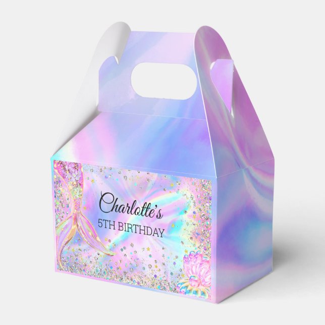 Caixinha De Lembrancinhas Sereia Splish Splash Piscina Party Girl Aniversári (Frente)