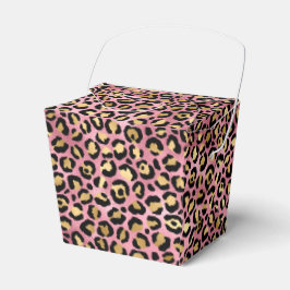 Caixinha De Lembrancinhas Série de Design Leopardo Rosa e Dourado 15 