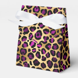 Caixinha De Lembrancinhas Série de Design Leopardo Roxo e Dourado 4