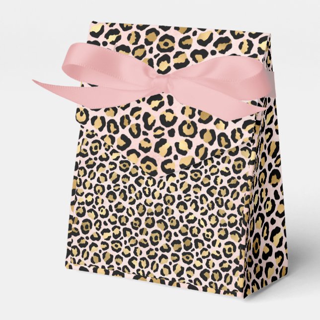 Caixinha De Lembrancinhas Série de design Pink and Gold Leopard 12  (Frente)