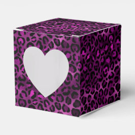 Caixinha De Lembrancinhas Série Design Leopardo Roxo e Dourado 3 