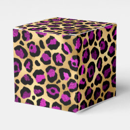 Caixinha De Lembrancinhas Série Design Leopardo Roxo e Dourado 4