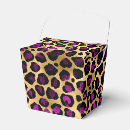 Caixinha De Lembrancinhas Série Design Leopardo Roxo e Dourado 4