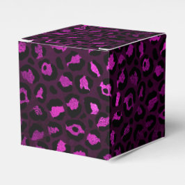 Caixinha De Lembrancinhas Série Design Leopardo Roxo e Dourado 5