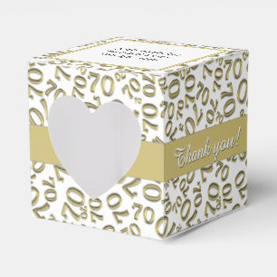 Caixinha De Lembrancinhas Seu Padrão de Número de Aniversário de 70 de Texto