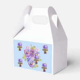 Caixinha De Lembrancinhas Shabby Blue Pansy Floral Tea Party Cake Box
