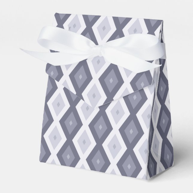 Caixinha De Lembrancinhas Shades of blue grey diamond pattern (Frente)