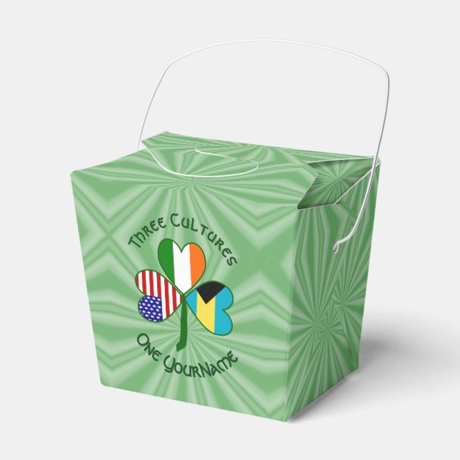 Caixinha De Lembrancinhas Shamrock Irlandês Americano Bahamiano Personalizad (Frente)