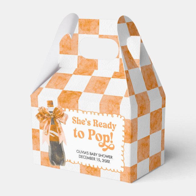 Caixinha De Lembrancinhas She's Ready to Pop Baby Shower (Frente)