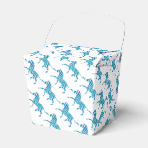 Caixinha De Lembrancinhas Silhueta de Zebra Azul e Branco