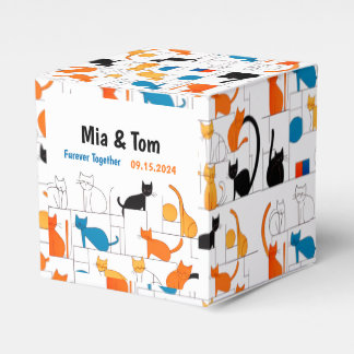 Caixinha De Lembrancinhas Silhuette de Gato Elegante Personalizado Moderno C