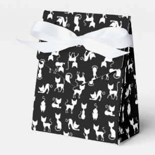 Caixinha De Lembrancinhas Silhuette de Gato Preto e Branco