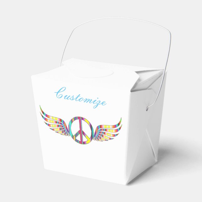 Caixinha De Lembrancinhas Símbolo de Paz Hippie Winged Thunder_Cove (Frente)