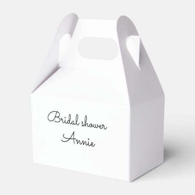 Caixinha De Lembrancinhas simple minimal add your name text bridal shower  t (Frente)