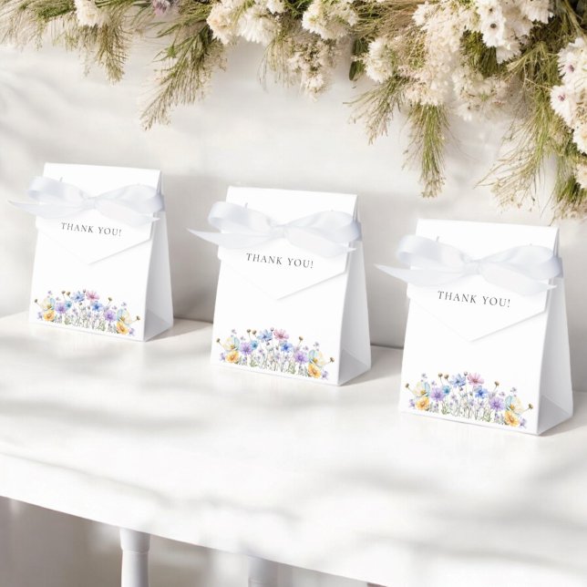 Caixinha De Lembrancinhas Simples casamento elegante de flor selvagem (elegant wildflower wedding favor boxes)