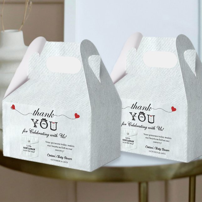 Caixinha De Lembrancinhas Simples Chá de fraldas De Cavalheiros Obrigado Bon (Criador carregado)