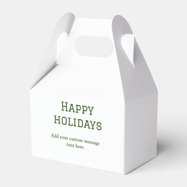 Caixinha De Lembrancinhas Simples feriados verdes e felizes no Natal (Frente)