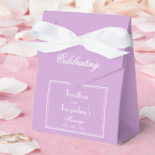 Caixinha De Lembrancinhas Simples nome de script chic Mauve Wedding elegante