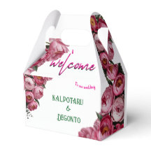Sinal de Boas-Vindas de Casamento Floral Rosa Eleg