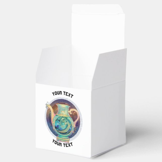 Caixinha De Lembrancinhas SINAL PERSONALIZADO DE ZODIAC Aquarius (Aberto)