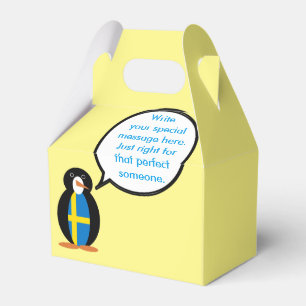 Caixinha De Lembrancinhas Sinalizador Sueco Falando Sra. Penguin Personaliza