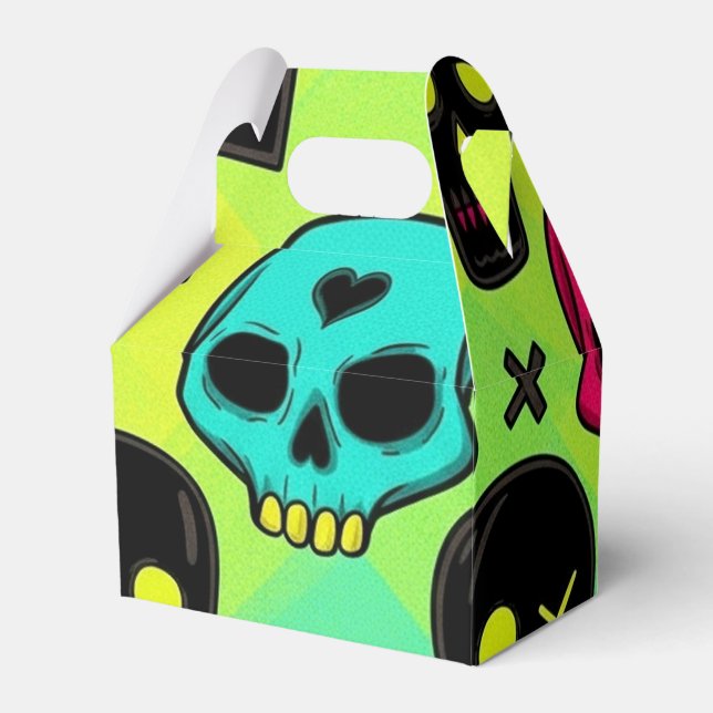 Caixinha De Lembrancinhas Skull Pattern Favor Box (Frente)