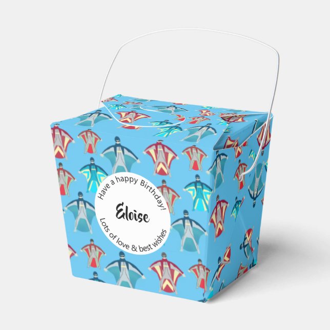 Caixinha De Lembrancinhas Skydiving de macacão (Frente)