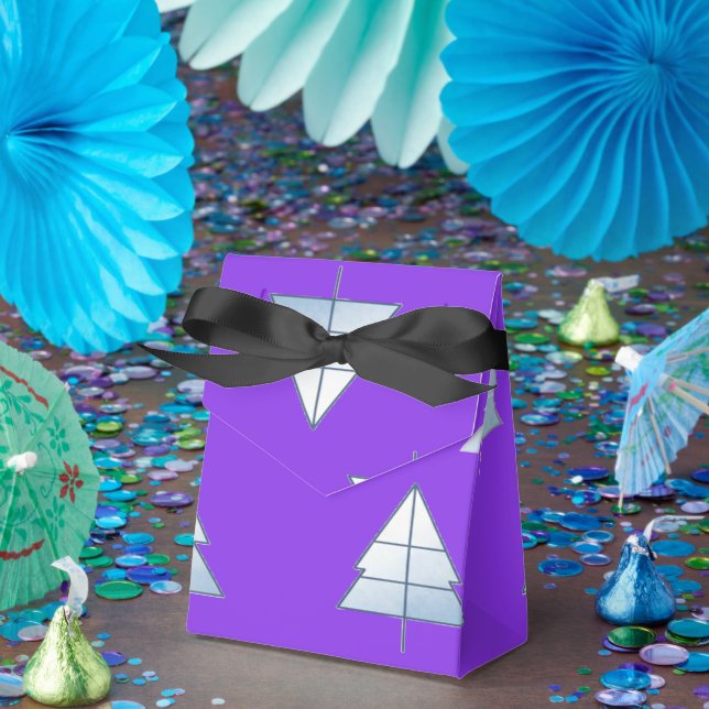 Caixinha De Lembrancinhas Snow Trees Elegant Winter (Festa)