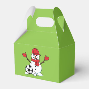 Caixinha De Lembrancinhas Snowman engraçado com bola de futebol