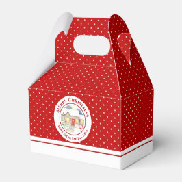 Caixinha De Lembrancinhas Snowy Cottage Feliz Natal do Pai Natal