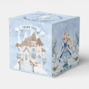 Caixinha De Lembrancinhas Snowy Winter Blonde Princess Birthday