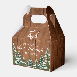 Caixinha De Lembrancinhas Snowy Wood & Forest Rural Pine Bar Bat Mitzvah