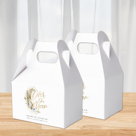 Caixinha De Lembrancinhas Sobre a Lua Boho Dourada Poeira e Nuvens