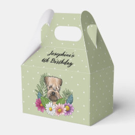 Caixinha De Lembrancinhas Soft-Coated Wheaten Terrier Com Flores Aniversário
