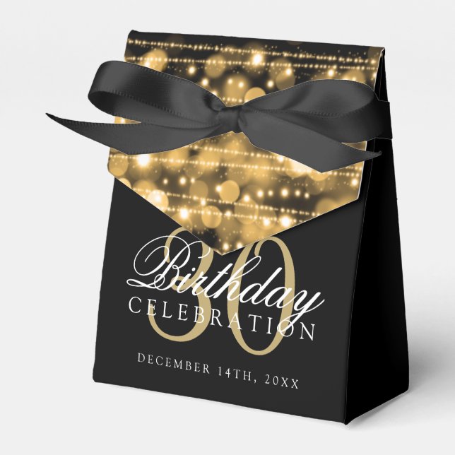 Caixinha De Lembrancinhas Sparkles de aniversário de 30 anos (Frente)