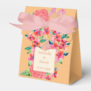 Caixinha De Lembrancinhas Splash Floral Tropical Havaiano Personalizado