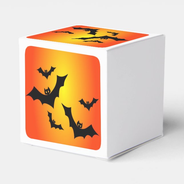 Caixinha De Lembrancinhas Spookeen Halloween Bats Orange Sky (Verso)