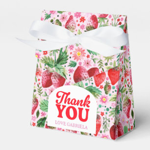 Caixinha De Lembrancinhas Strawberry Berry Primeiro Aniversário Obrigado