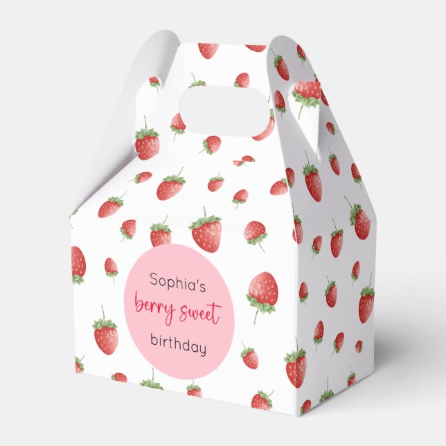 Caixinha De Lembrancinhas Strawberry Birthday Berry Sweet (Frente)