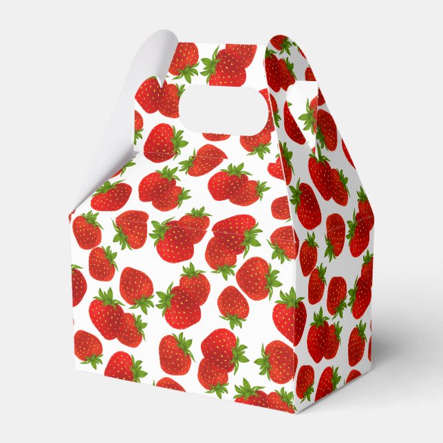 Caixinha De Lembrancinhas Strawberry Party Favor Box (Verso)