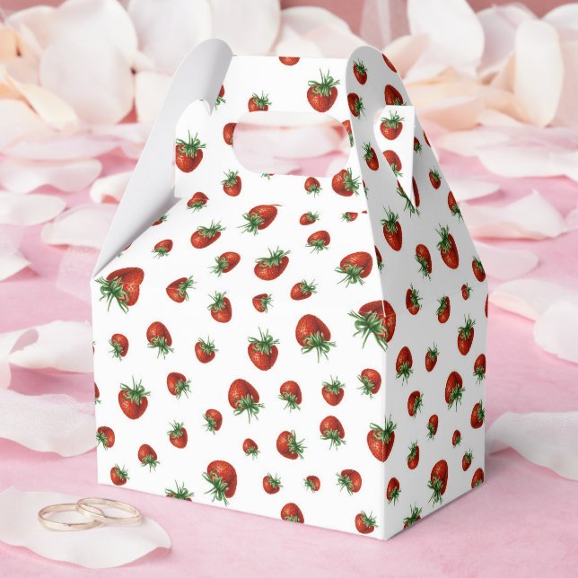 Caixinha De Lembrancinhas Strawberry Pattern (Casamento)
