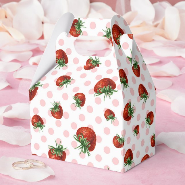 Caixinha De Lembrancinhas Strawberry Pattern (Casamento)
