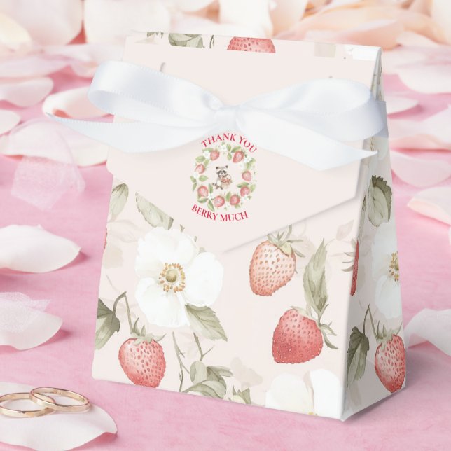 Caixinha De Lembrancinhas Strawberry Woodland Baby Shower (Casamento)