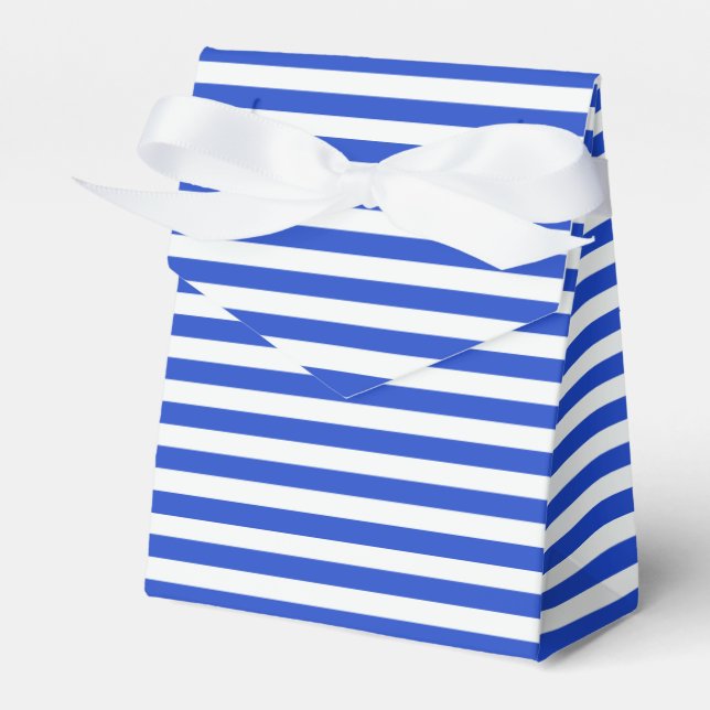 Caixinha De Lembrancinhas Stripes de combinação azul real de Shirley Taylor (Frente)