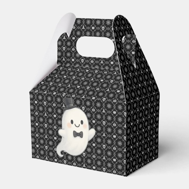 Caixinha De Lembrancinhas Suave animação fantasma Halloween (Frente)