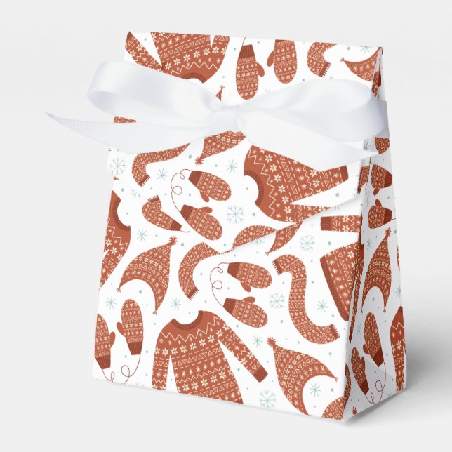 Caixinha De Lembrancinhas Suéter de Natal Feio Brancos (Frente)