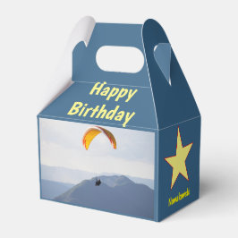 Caixinha De Lembrancinhas Suiça Paraglider Voando Orange Birday