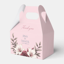 Caixinha De Lembrancinhas Suíte De Casamento Floral Sofisticado (Rosa)