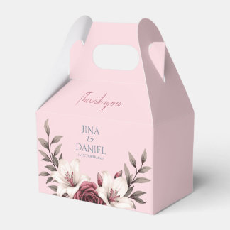 Caixinha De Lembrancinhas Suíte De Casamento Floral Sofisticado (Rosa)
